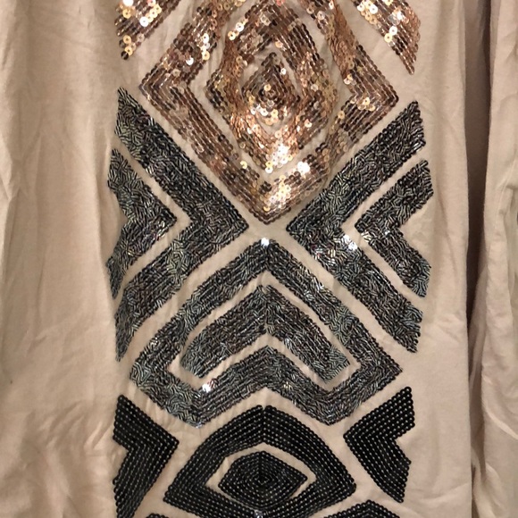 Beige Sequined Tank - Picture 2 of 3